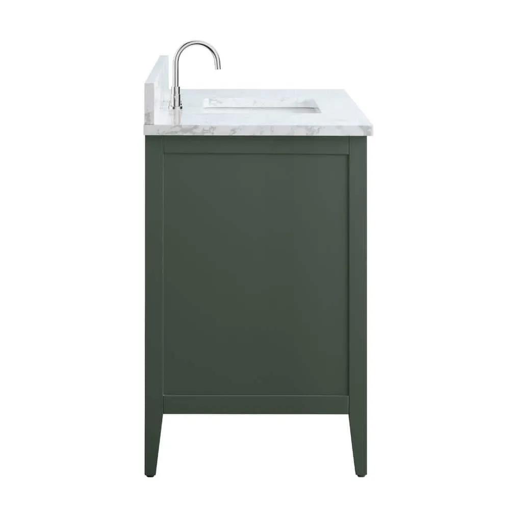 Vanity Art 42 in. W x 22 in. D x 34 in. H Single Sink Bathroom Vanity Cabinet in Vintage Green with Engineered Marble Top, photo 2 of 12