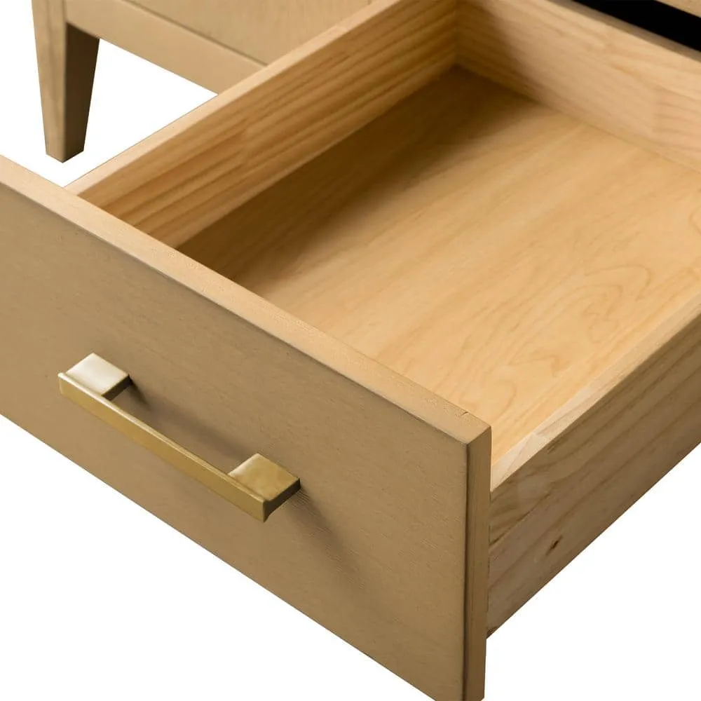 Vanity Art 48 in. W x 22 in. D x 34 in. H Single-Sink Bathroom Vanity in Natural Oak with Engineered Marble Top in Arabescato White, photo 7 of 10