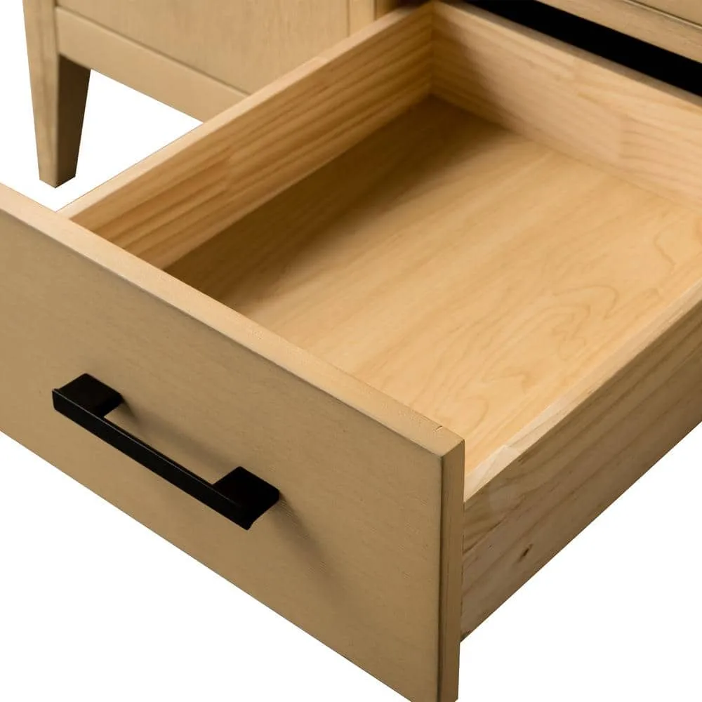 Vanity Art 48 in. W x 22 in. D x 34 in. H Single Sink Bathroom Vanity Cabinet in Natural Oak with Engineered Marble Top, photo 8 of 11