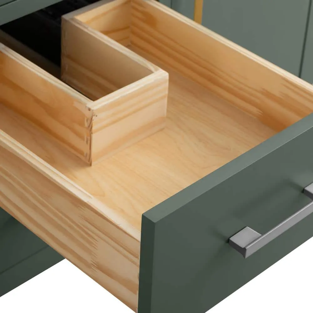 Vanity Art 48 in. W x 22 in. D x 34 in. H Single Sink Bathroom Vanity Cabinet in Vintage Green with Engineered Marble Top, photo 8 of 8