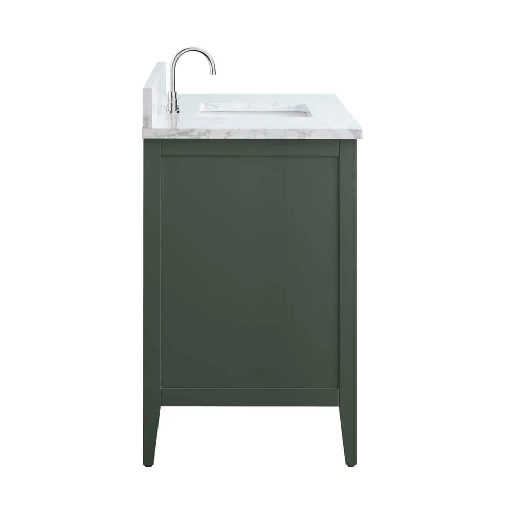 Vanity Art 48 in. W x 22 in. D x 34 in. H Single Sink Bathroom Vanity Cabinet in Vintage Green with Engineered Marble Top, photo 2 of 8