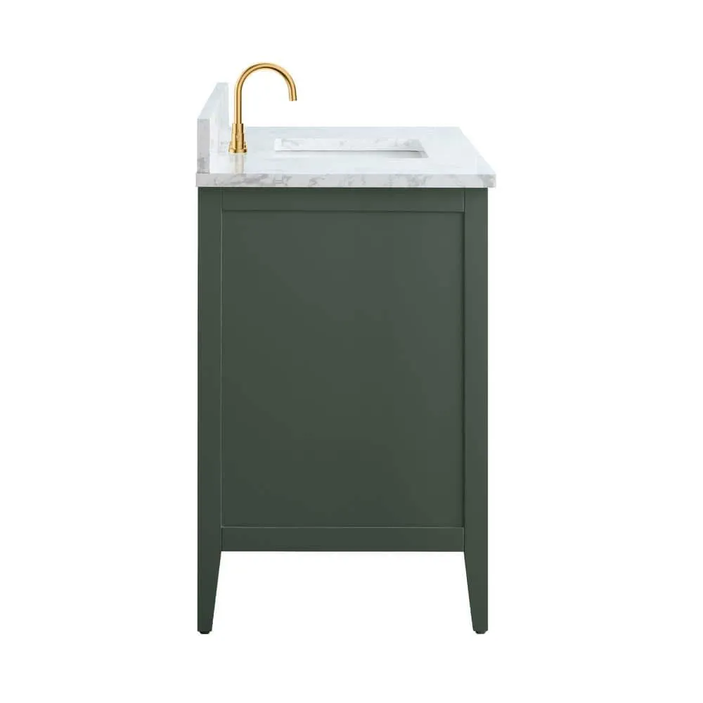 Vanity Art 48 in. W x 22 in. D x 34 in. H Single Sink Bathroom Vanity Cabinet in Vintage Green with Engineered Marble Top, photo 2 of 10