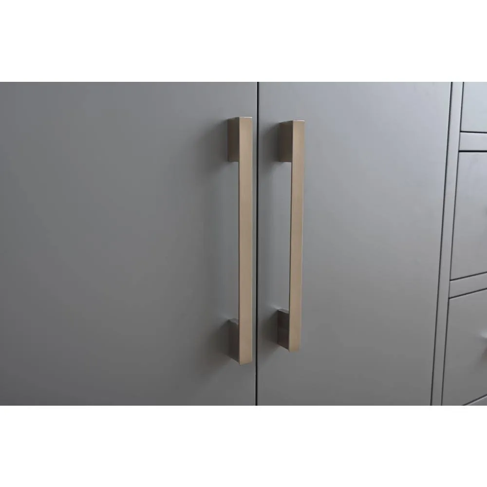 Vanity Art 60 in. W x 22 in. D x 34 in. H Double Sink Bathroom Vanity Cabinet in Cashmere Gray with Engineered Marble Top in White, photo 5 of 13