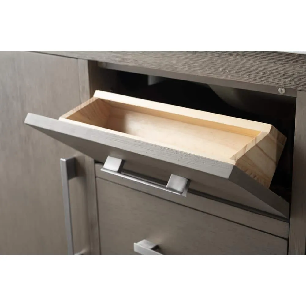 Vanity Art 60 in. W. x 22 in. D x 34 in. H Single Sink Bathroom Vanity Cabinet Driftwood Gray with Engineered Marble Top in White, photo 4 of 11
