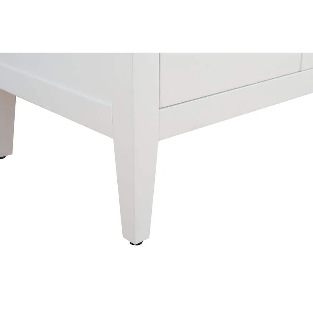 Vanity Art 60 in. W x 22 in. D x 34 in. H Single Sink Bathroom Vanity Cabinet in White with Engineered Marble Top in White, photo 10 of 12