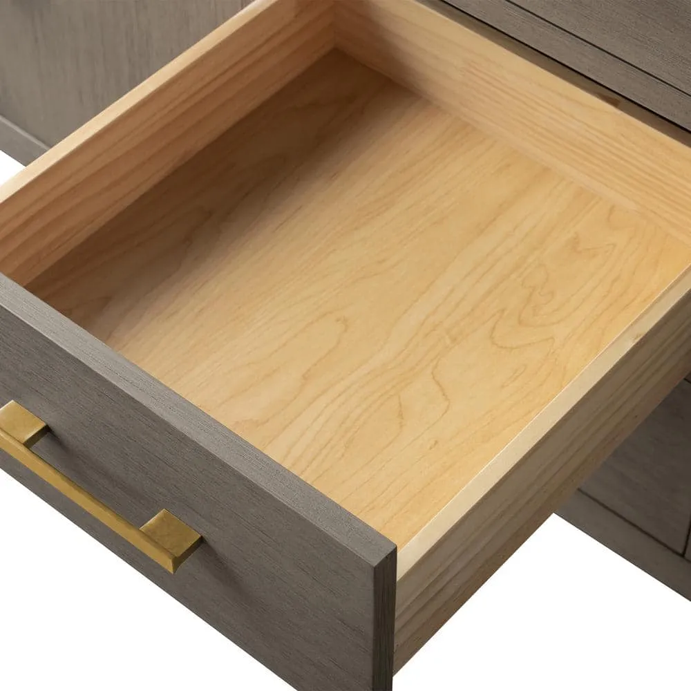 Vanity Art 72 in. W x 22 in. D x 34 in. H Double-Sink Bath Vanity Driftwood Gray with Engineered Marble Top in in Arabescato White, photo 8 of 12