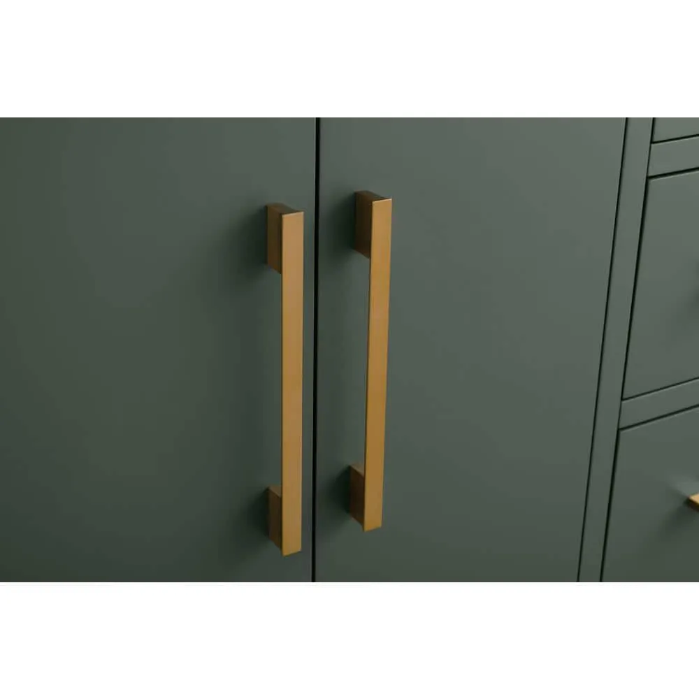 Vanity Art 72 in. W x 22 in. D x 34 in. H Double Sink Bathroom Vanity Cabinet in Vintage Green with Engineered Marble Top, photo 4 of 12