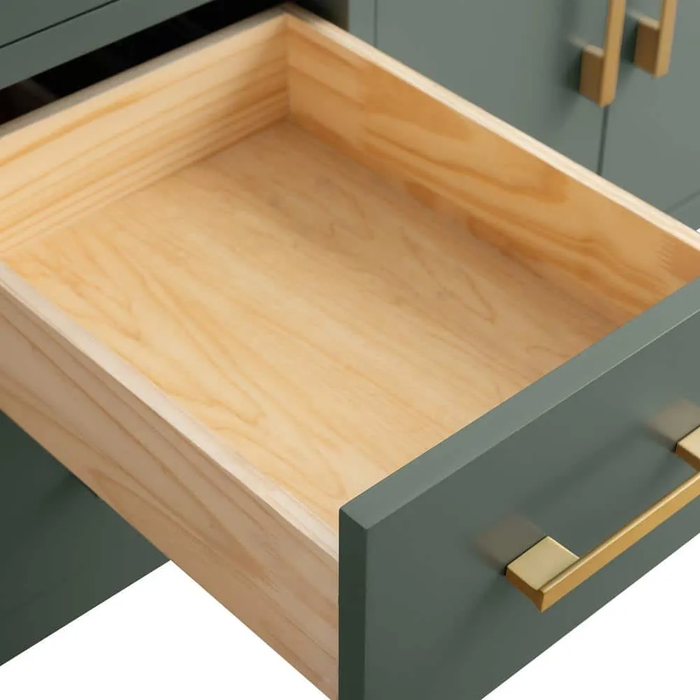 Vanity Art 72 in. W x 22 in. D x 34 in. H Double Sink Bathroom Vanity Cabinet in Vintage Green with Engineered Marble Top, photo 9 of 12