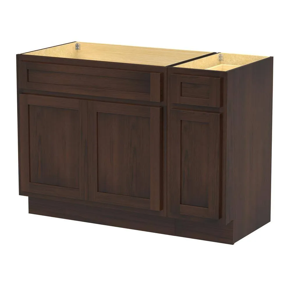 Vanity Art 48 in. W x 21 in. D x 32.5 in. H Bath Vanity Cabinet without Top in Brown, photo 6 of 9