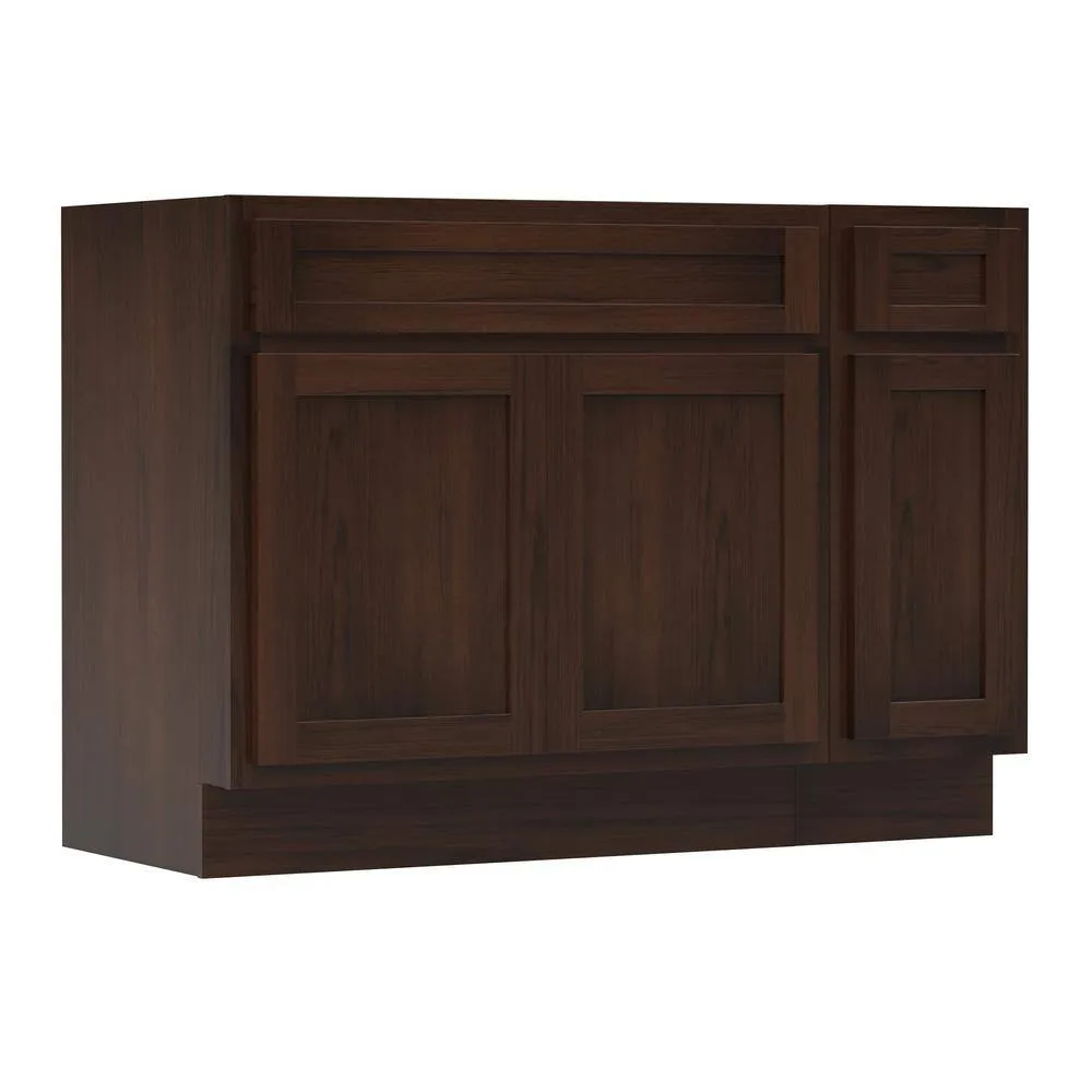 Vanity Art 48 in. W x 21 in. D x 32.5 in. H Bath Vanity Cabinet without Top in Brown, photo 7 of 9