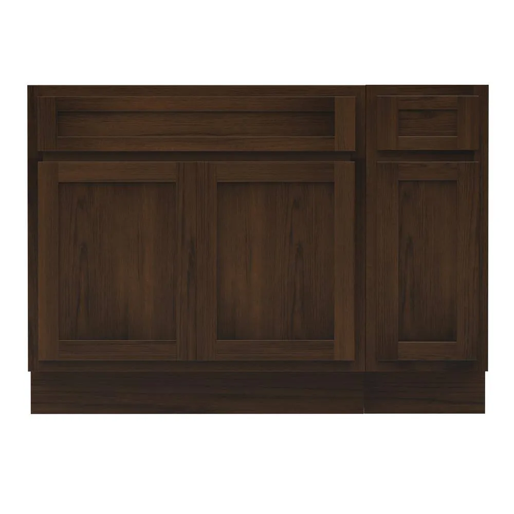 Vanity Art 48 in. W x 21 in. D x 32.5 in. H Bath Vanity Cabinet without Top in Brown, photo 4 of 9