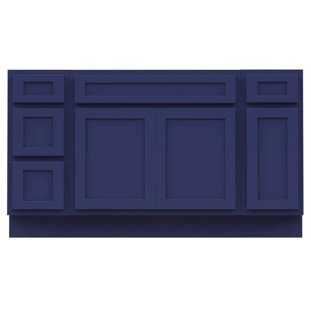 Vanity Art 54 in. W x 21 in. D x 32.5 in. H Bath Vanity Cabinet without Top in Blue, photo 5 of 9