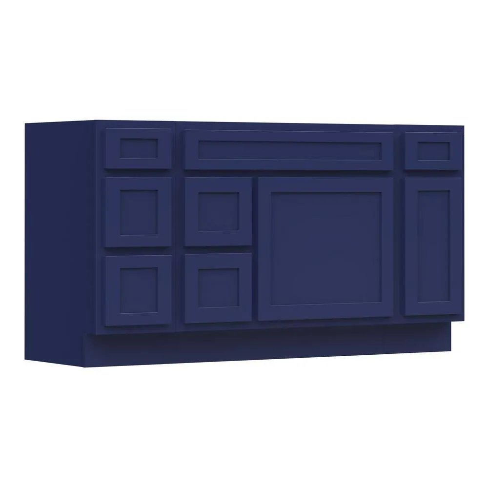 Vanity Art 60 in. W x 21 in. D x 32.5 in. H Bath Vanity Cabinet without Top in Blue, photo 6 of 9