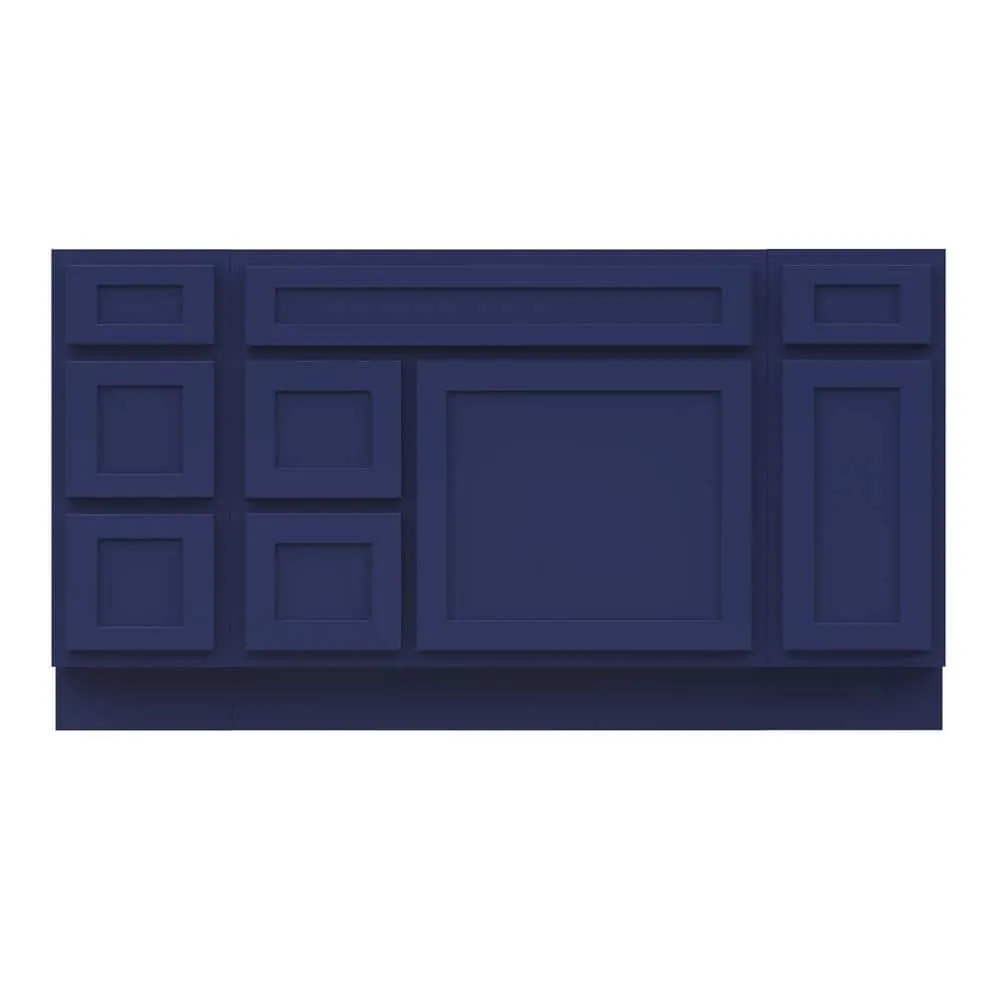 Vanity Art 60 in. W x 21 in. D x 32.5 in. H Bath Vanity Cabinet without Top in Blue, photo 5 of 9