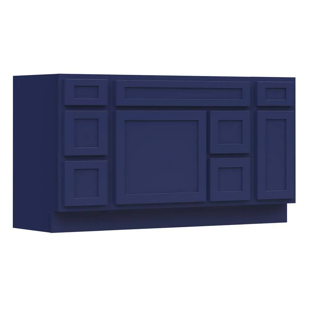 Vanity Art 60 in. W x 21 in. D x 32.5 in. H Bath Vanity Cabinet without Top in Blue, photo 7 of 9