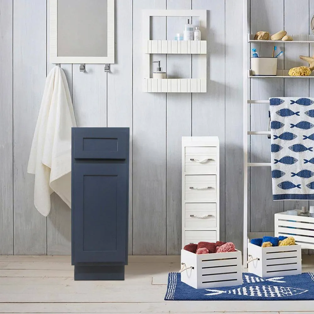 Vanity Art 12 in. W x 21 in. D x 32.5 in. H 1-Drawer Bath Vanity Cabinet without Top in Blue, photo 10 of 10