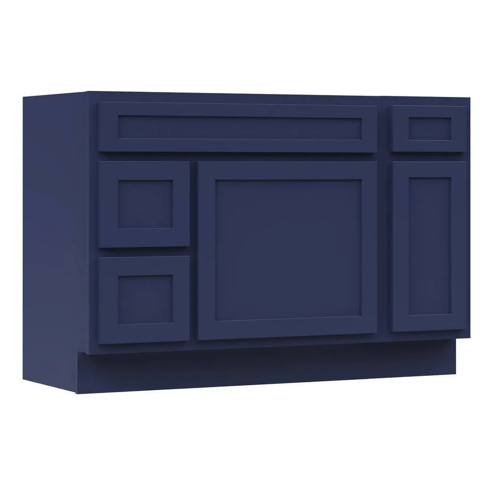 Vanity Art 48 in. W x 21 in. D x 32.5 in. H Bath Vanity Cabinet without Top in Blue, photo 8 of 9
