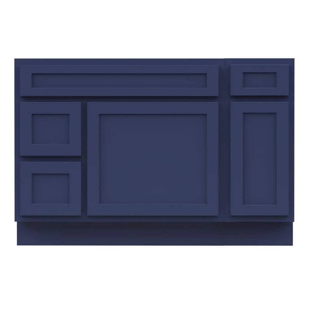 Vanity Art 48 in. W x 21 in. D x 32.5 in. H Bath Vanity Cabinet without Top in Blue, photo 5 of 9