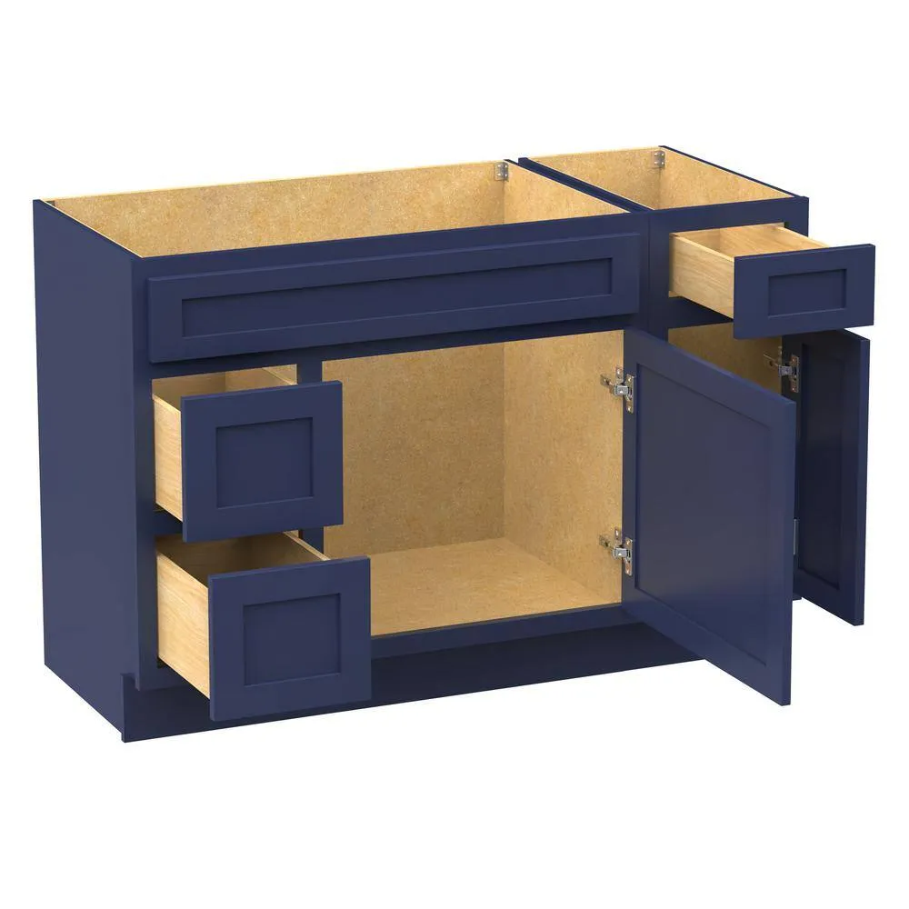Vanity Art 48 in. W x 21 in. D x 32.5 in. H Bath Vanity Cabinet without Top in Blue, photo 9 of 9