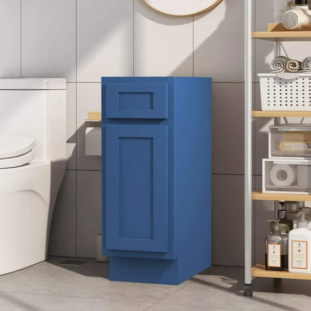Vanity Art 12 in. W x 21 in. D x 32.5 in. H 1-Drawer Bath Vanity Cabinet without Top in Blue, photo 3 of 10