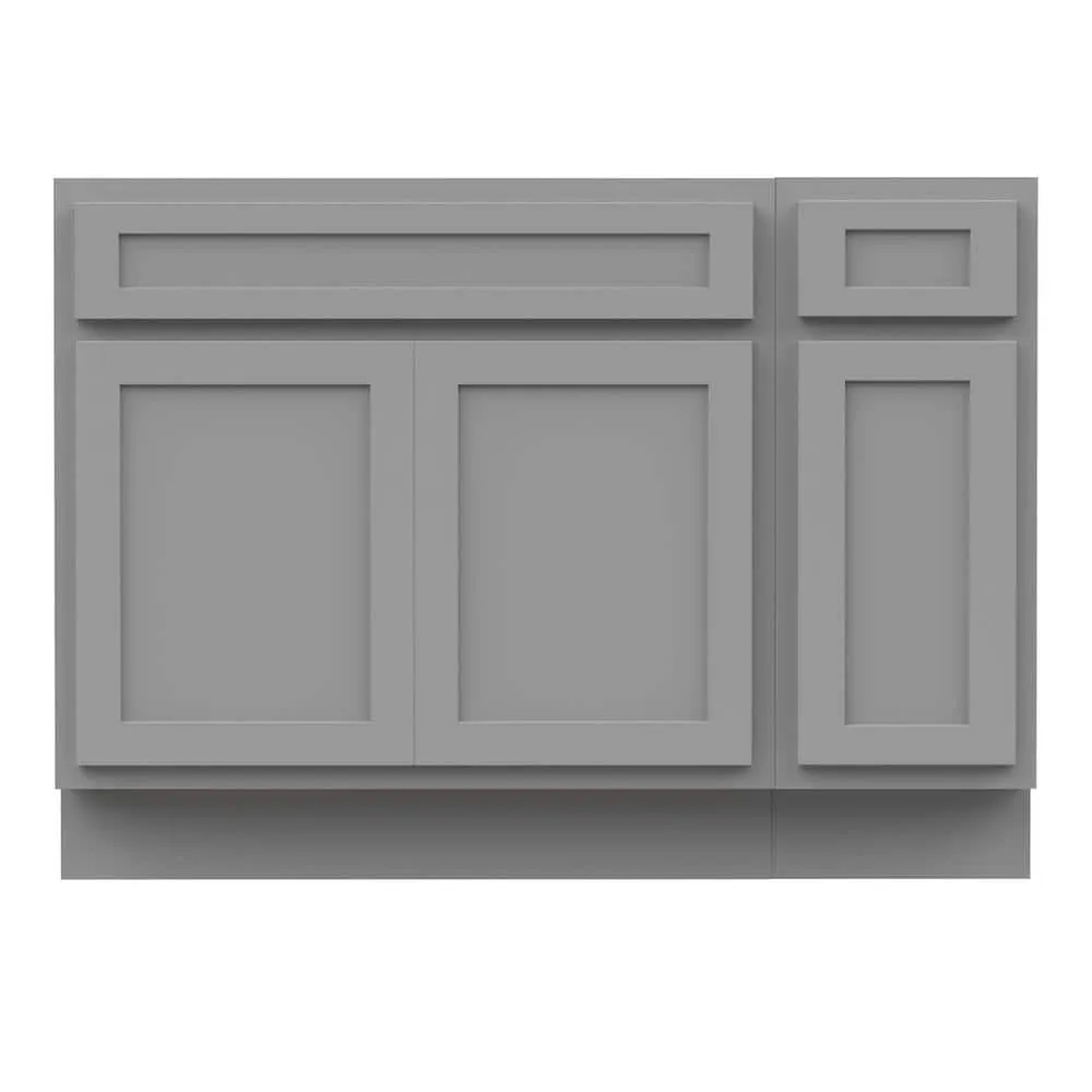 Vanity Art 42 in. W x 21 in. D x 32.5 in. H Bath Vanity Cabinet without Top in Gray, photo 5 of 9