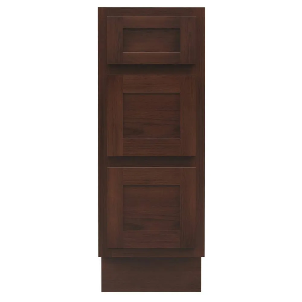 Vanity Art 12 in. W x 21 in. D x 32.5 in. H 3-Drawers Bath Vanity Cabinet Only in Brown, photo 4 of 9