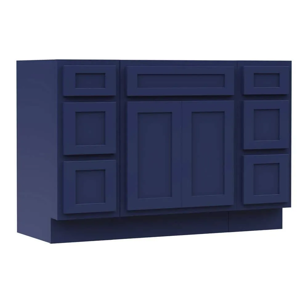 Vanity Art 54 in. W x 21 in. D x 32.5 in. H Bath Vanity Cabinet without Top in Blue, photo 7 of 17