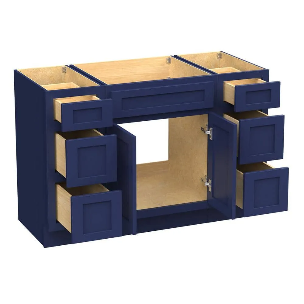 Vanity Art 54 in. W x 21 in. D x 32.5 in. H Bath Vanity Cabinet without Top in Blue, photo 8 of 17