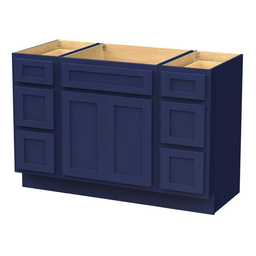 Vanity Art 54 in. W x 21 in. D x 32.5 in. H Bath Vanity Cabinet without Top in Blue, photo 6 of 17