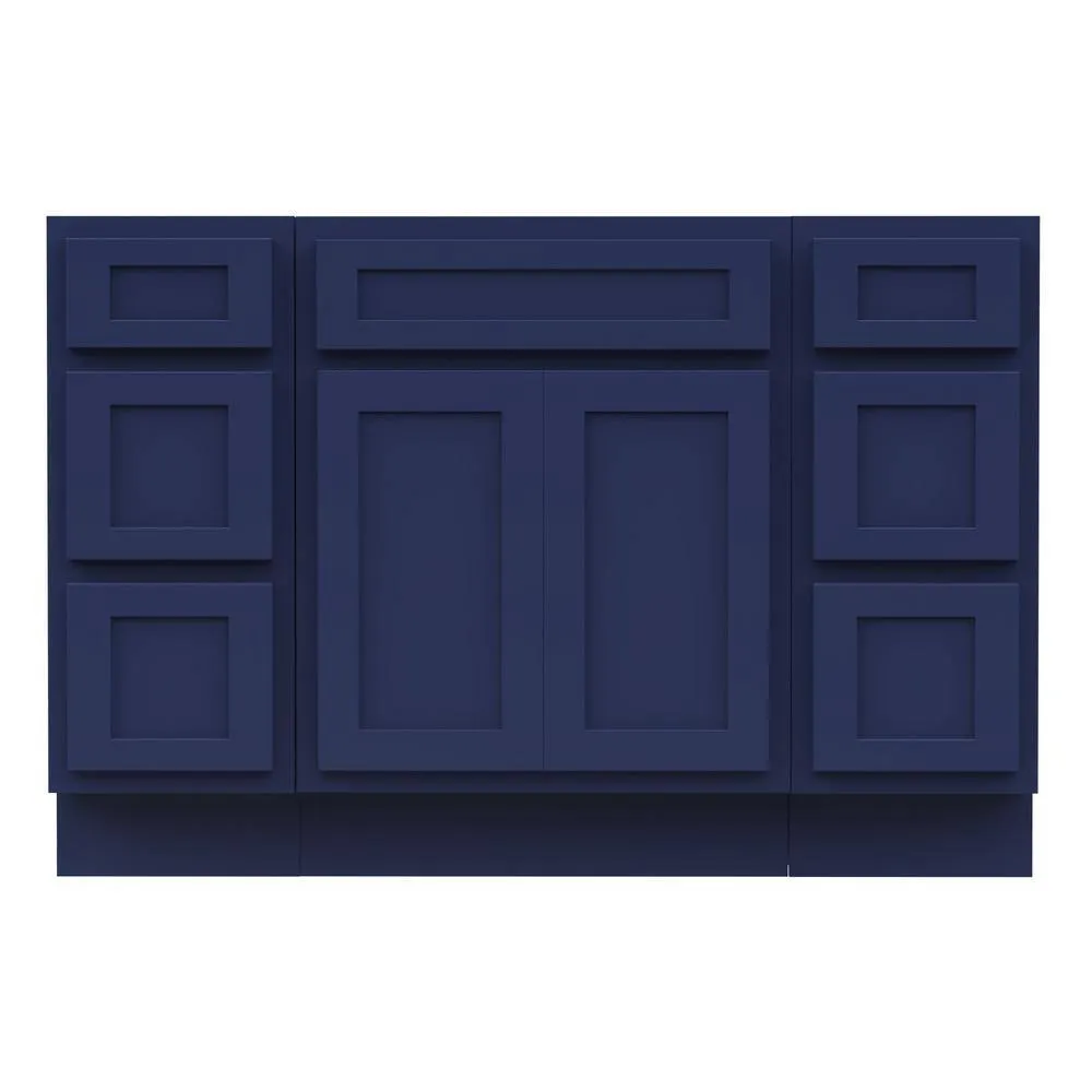 Vanity Art 54 in. W x 21 in. D x 32.5 in. H Bath Vanity Cabinet without Top in Blue, photo 5 of 17