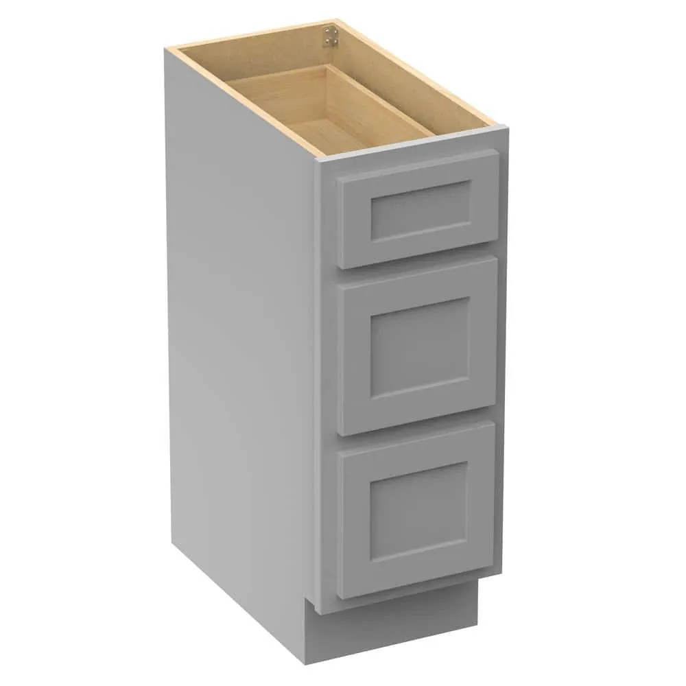 Vanity Art 12 in. W x 21 in. D x 32.5 in. H 3-Drawers Bath Vanity Cabinet Only in Gray, photo 6 of 9