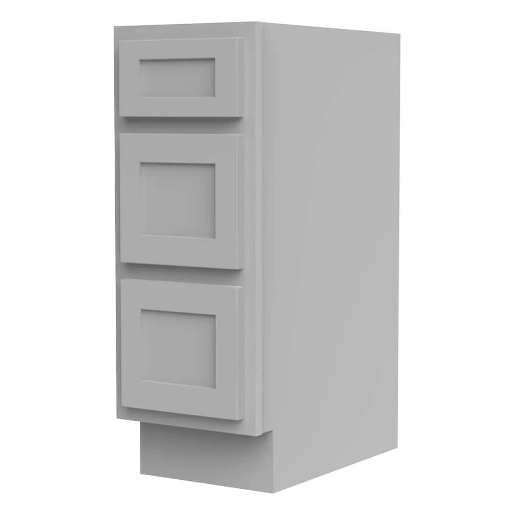Vanity Art 12 in. W x 21 in. D x 32.5 in. H 3-Drawers Bath Vanity Cabinet Only in Gray, photo 4 of 9