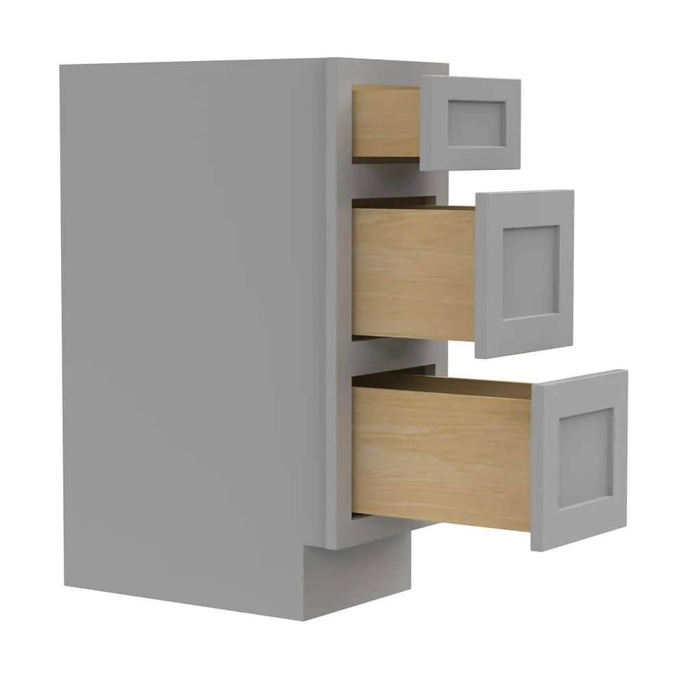 Vanity Art 12 in. W x 21 in. D x 32.5 in. H 3-Drawers Bath Vanity Cabinet Only in Gray, photo 8 of 9