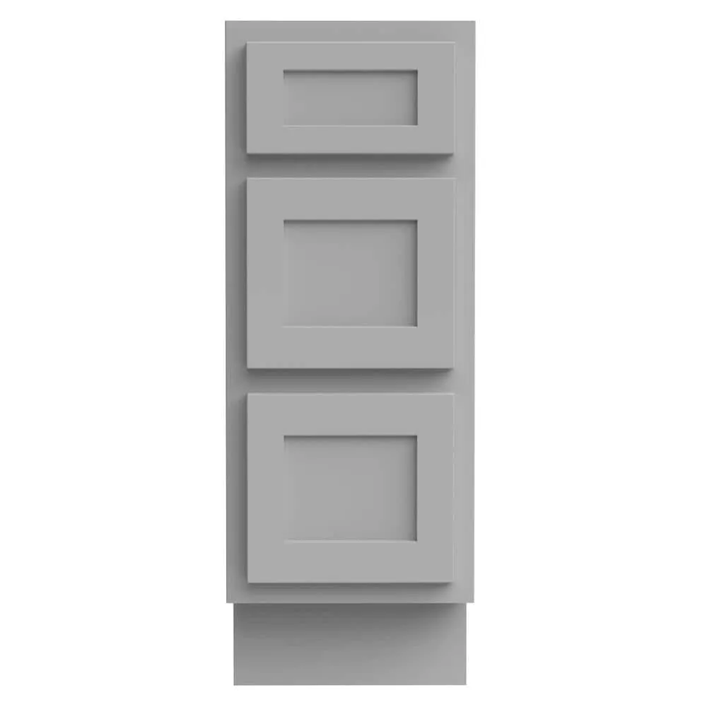 Vanity Art 12 in. W x 21 in. D x 32.5 in. H 3-Drawers Bath Vanity Cabinet Only in Gray, photo 3 of 9