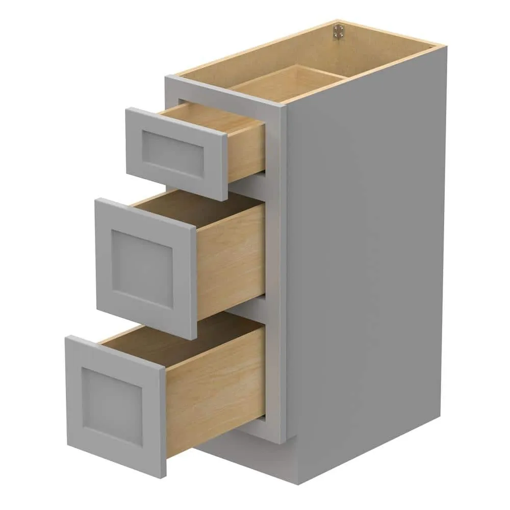 Vanity Art 12 in. W x 21 in. D x 32.5 in. H 3-Drawers Bath Vanity Cabinet Only in Gray, photo 7 of 9