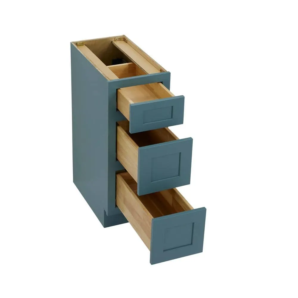 Vanity Art 12 in. W x 21 in. D x 32.5 in. H 3-Drawer Bath Vanity Cabinet Only in Sea Green, photo 5 of 8