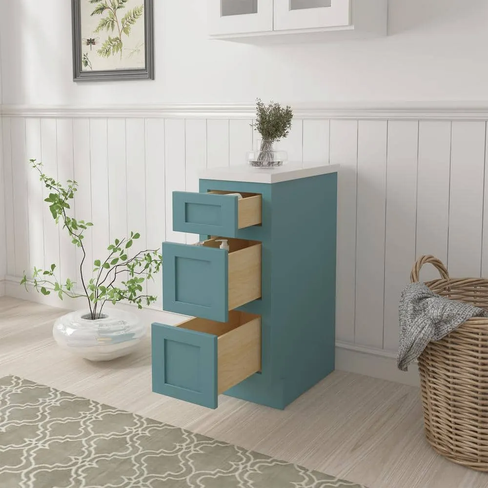 Vanity Art 12 in. W x 21 in. D x 32.5 in. H 3-Drawer Bath Vanity Cabinet Only in Sea Green, photo 8 of 8