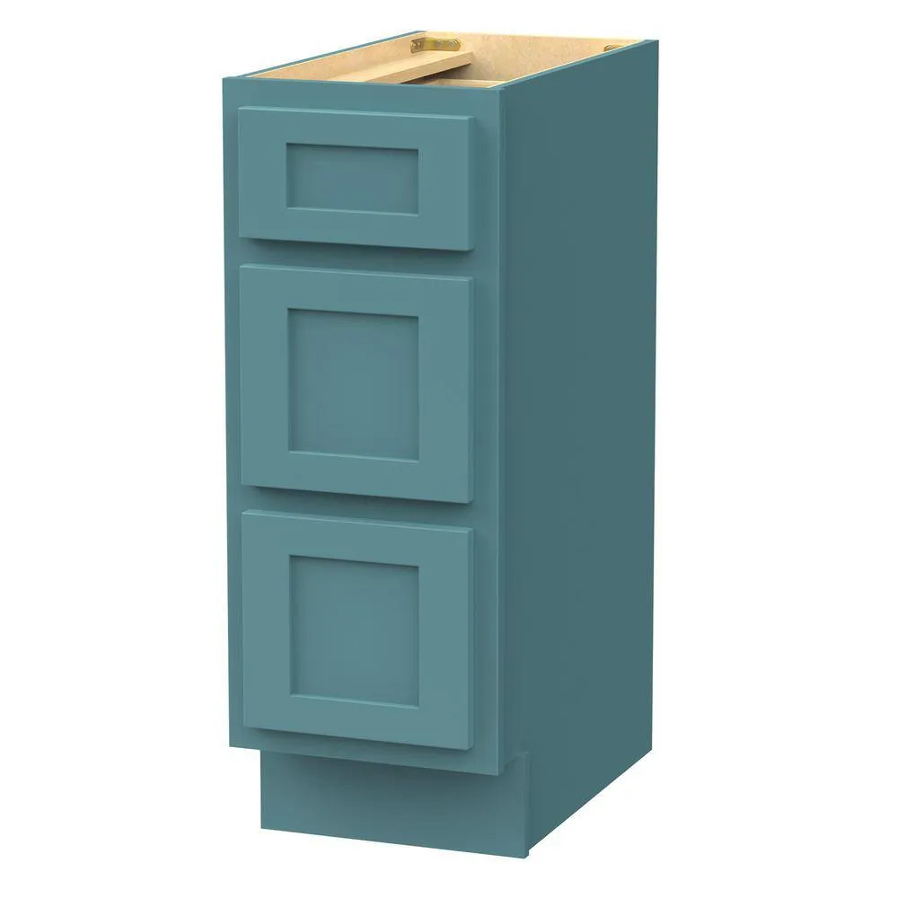 Vanity Art 12 in. W x 21 in. D x 32.5 in. H 3-Drawer Bath Vanity Cabinet Only in Sea Green, photo 2 of 8