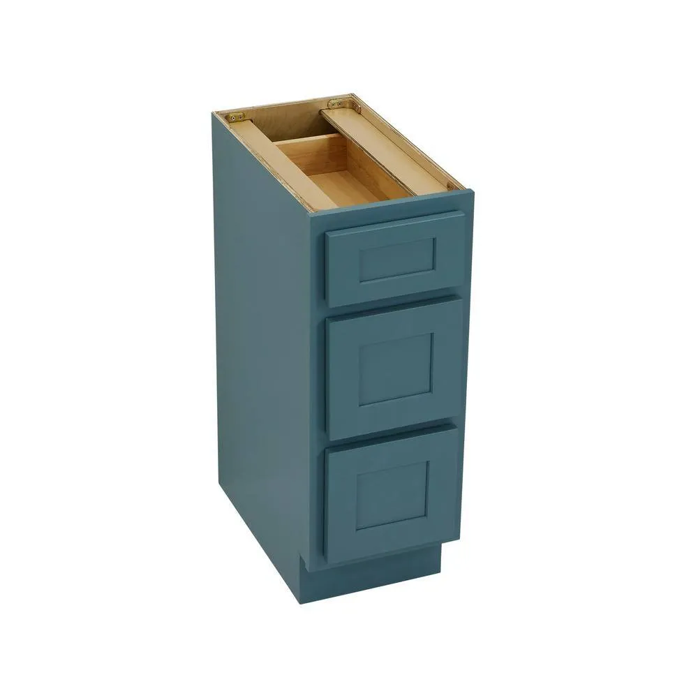 Vanity Art 12 in. W x 21 in. D x 32.5 in. H 3-Drawer Bath Vanity Cabinet Only in Sea Green, photo 4 of 8