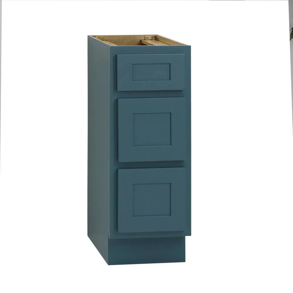 Vanity Art 12 in. W x 21 in. D x 32.5 in. H 3-Drawer Bath Vanity Cabinet Only in Sea Green, photo 3 of 8