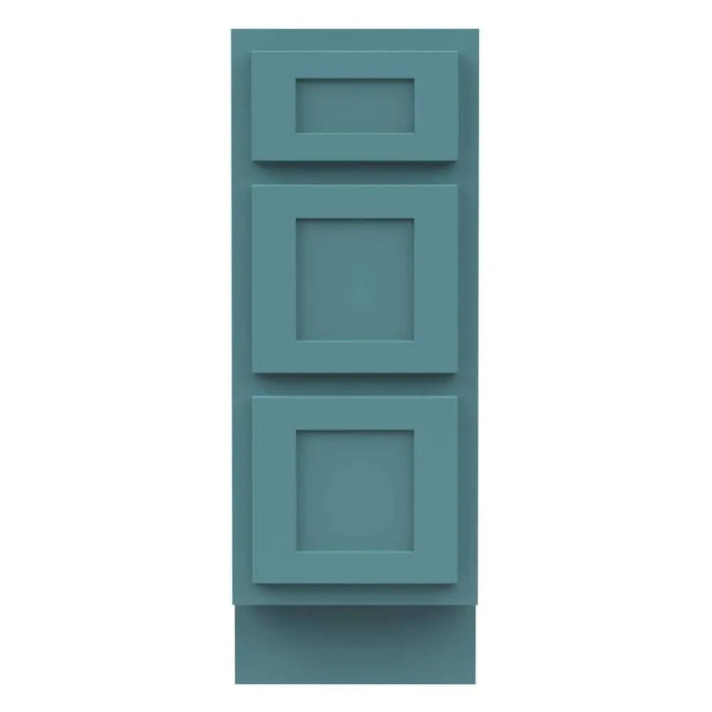Vanity Art 12 in. W x 21 in. D x 32.5 in. H 3-Drawer Bath Vanity Cabinet Only in Sea Green, photo 7 of 8