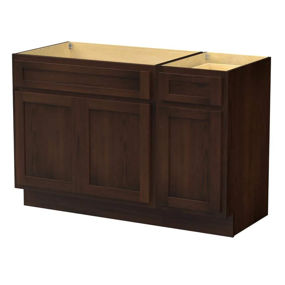 Vanity Art 54 in. W x 21 in. D x 32.5 in. H Bath Vanity Cabinet without Top in Brown, photo 7 of 9