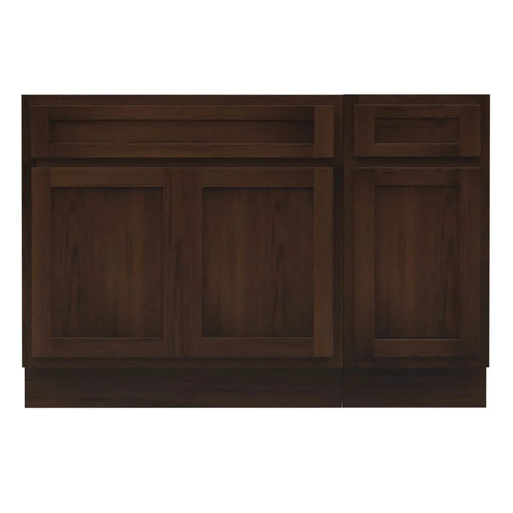 Vanity Art 54 in. W x 21 in. D x 32.5 in. H Bath Vanity Cabinet without Top in Brown, photo 5 of 9