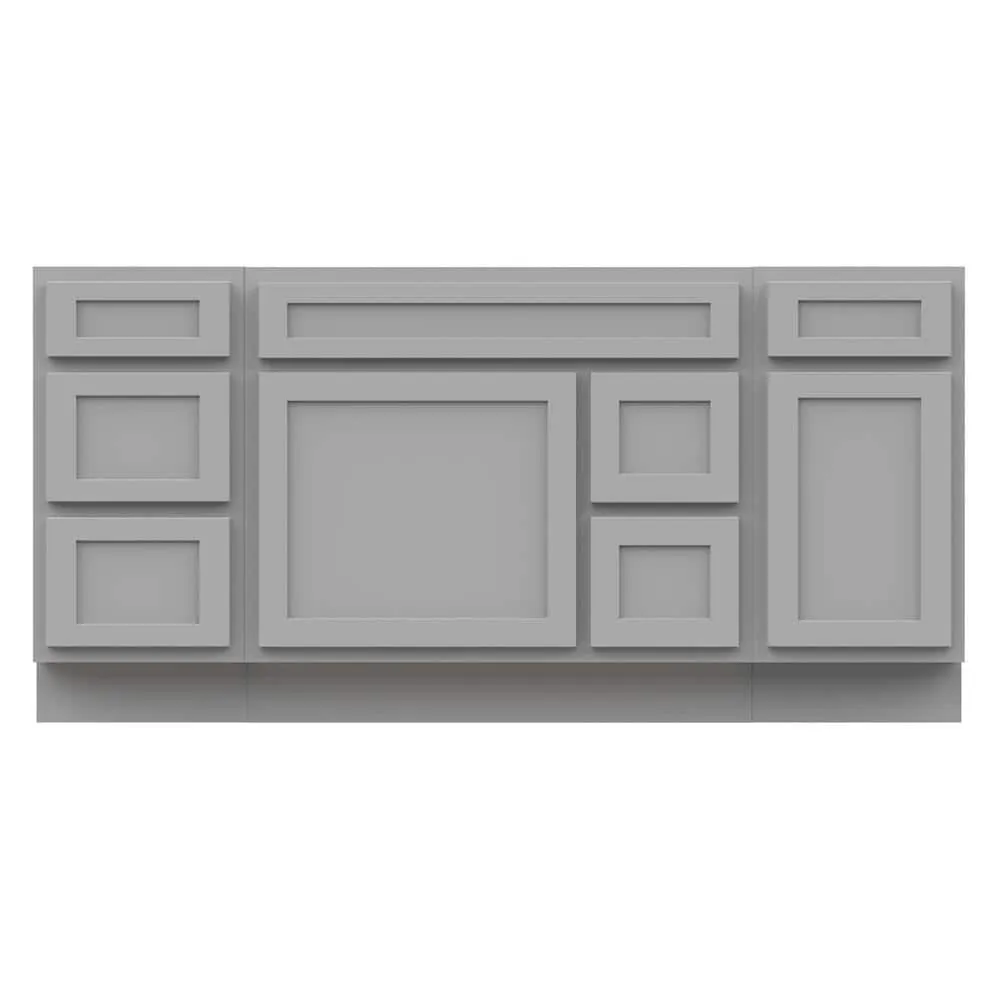 Vanity Art 66 in. W x 21 in. D x 32.5 in. H Bath Vanity Cabinet without Top in Gray, photo 6 of 9
