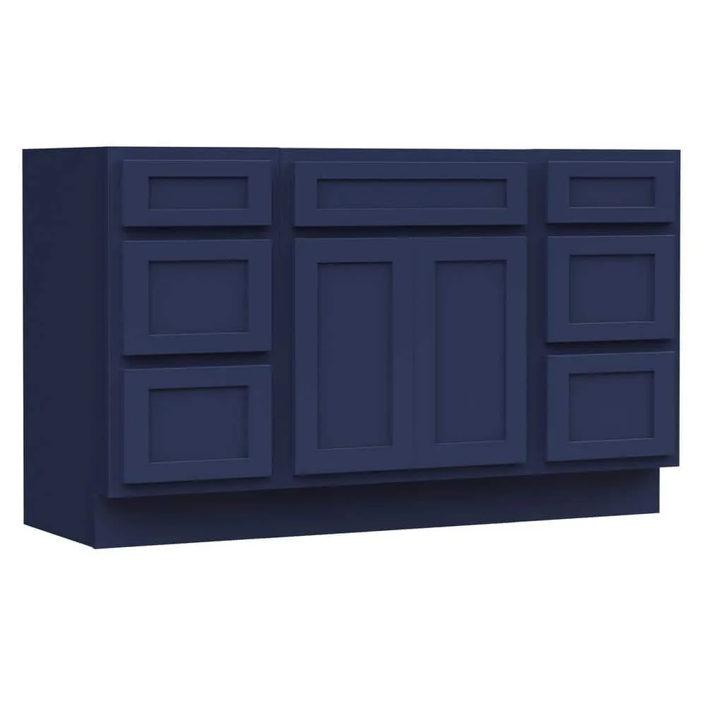 Vanity Art 54 in. W x 21 in. D x 32.5 in. H Bath Vanity Cabinet without Top in Blue, photo 16 of 17