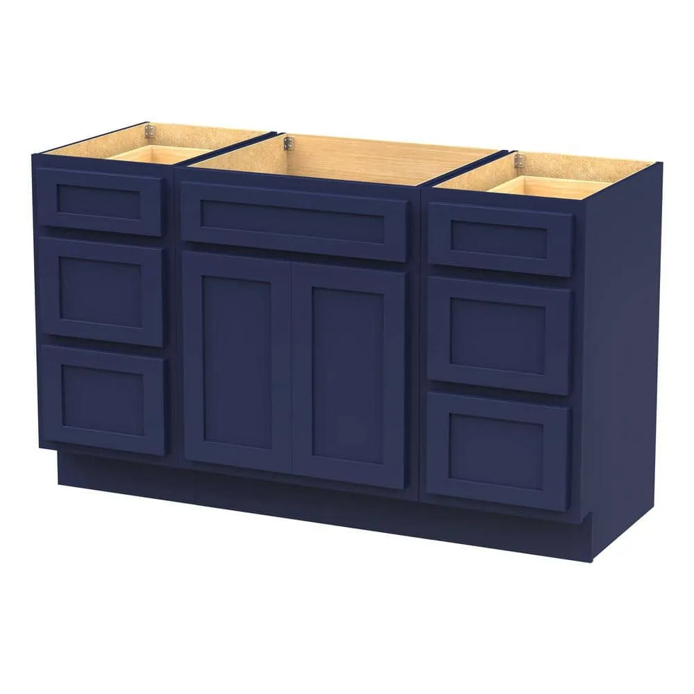 Vanity Art 54 in. W x 21 in. D x 32.5 in. H Bath Vanity Cabinet without Top in Blue, photo 15 of 17
