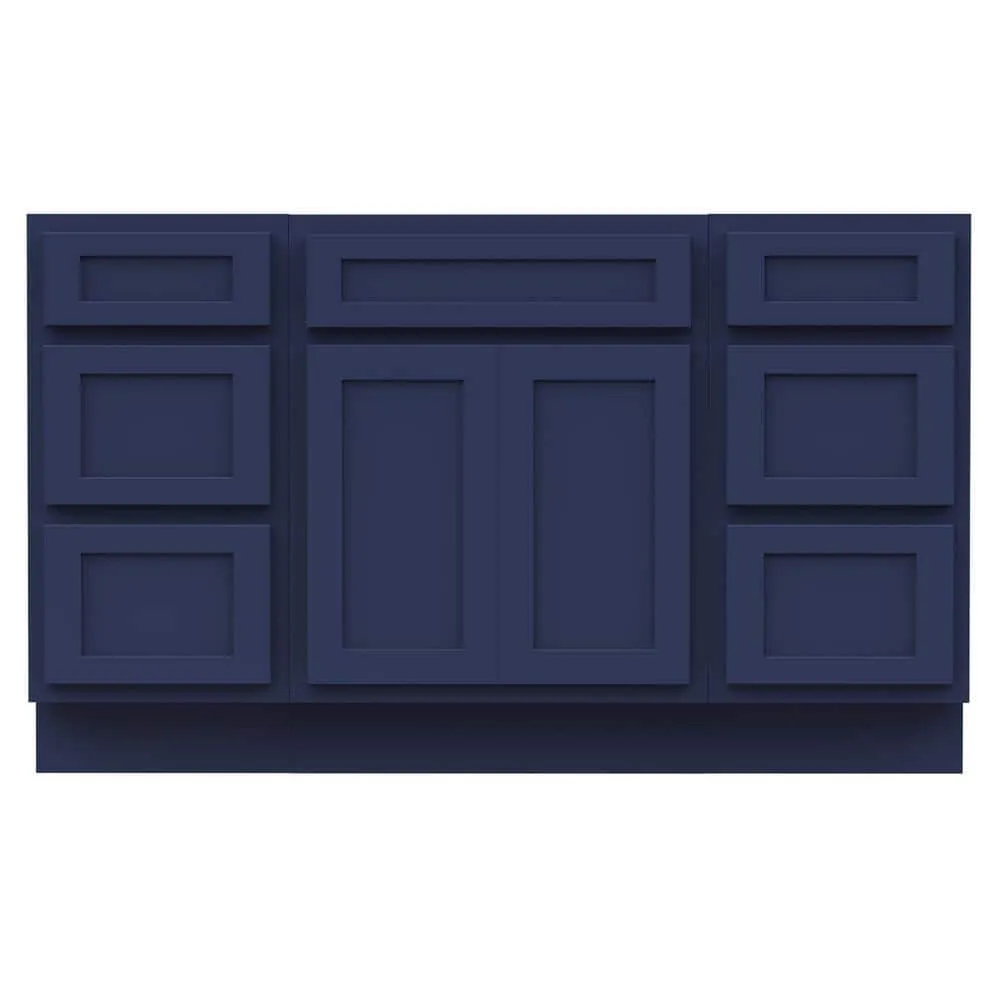Vanity Art 54 in. W x 21 in. D x 32.5 in. H Bath Vanity Cabinet without Top in Blue, photo 14 of 17