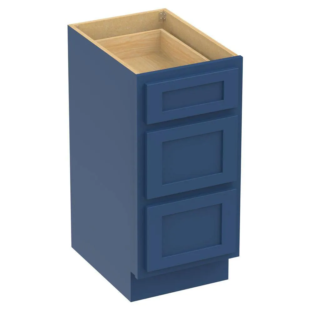 Vanity Art 15 in. W x 21 in. D x 32.5 in. H 3-Drawers Bath Vanity Cabinet without Top in Blue, photo 7 of 9