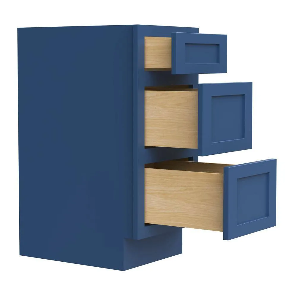 Vanity Art 15 in. W x 21 in. D x 32.5 in. H 3-Drawers Bath Vanity Cabinet without Top in Blue, photo 9 of 9