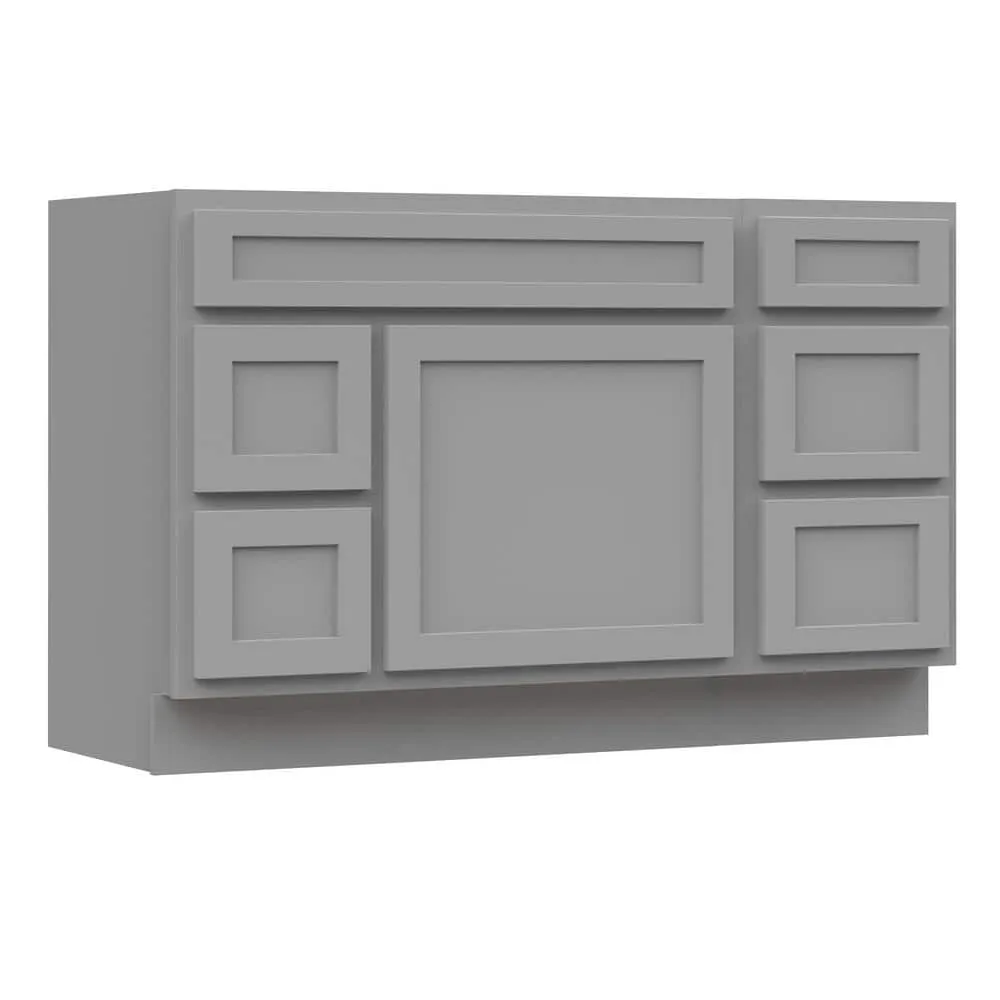 Vanity Art 51 in. W x 21 in. D x 32.5 in. H Bath Vanity Cabinet without Top in Gray, photo 7 of 9